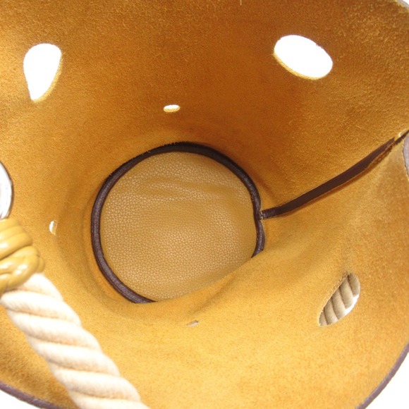 HERMES Manjoir PM Curry Tote Bag Leather Taurillon Clemence Brown - Picture 5 of 10